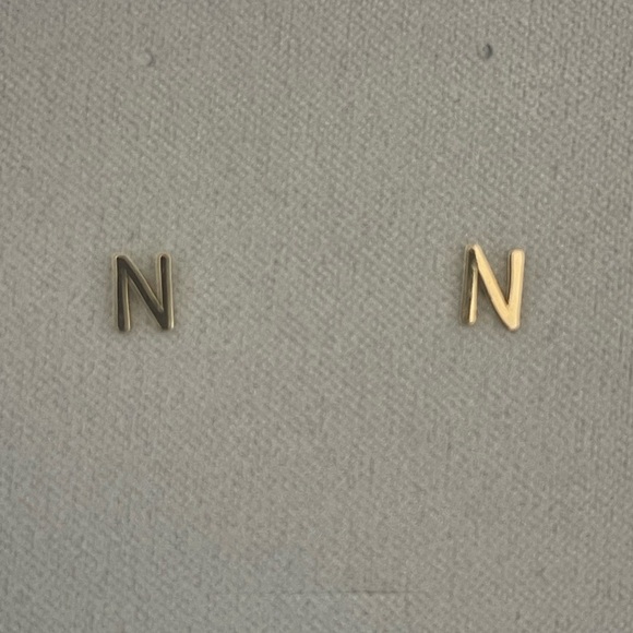 Babygold Solid Letter Studs - 14k Gold! - Picture 6 of 6